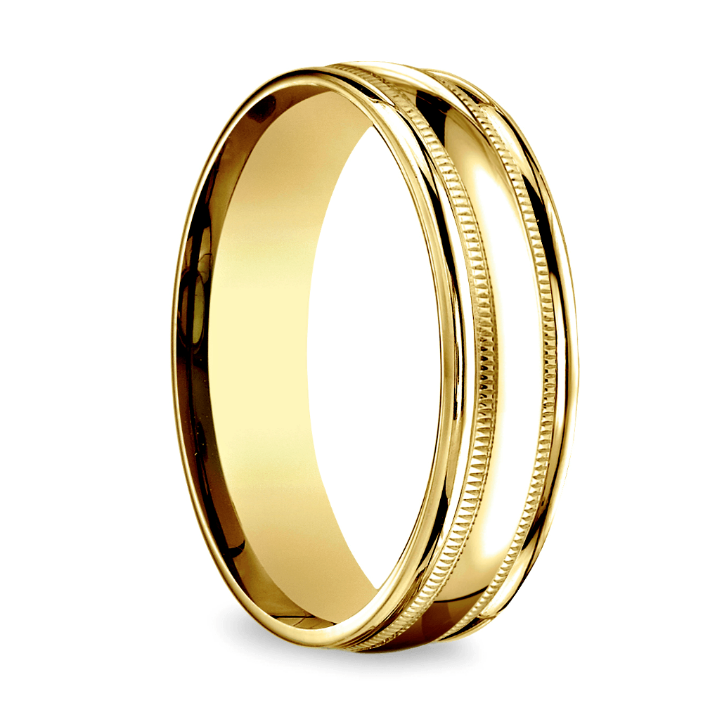 Milgrain Men's Wedding Ring in 14K Yellow Gold (6mm) | 02