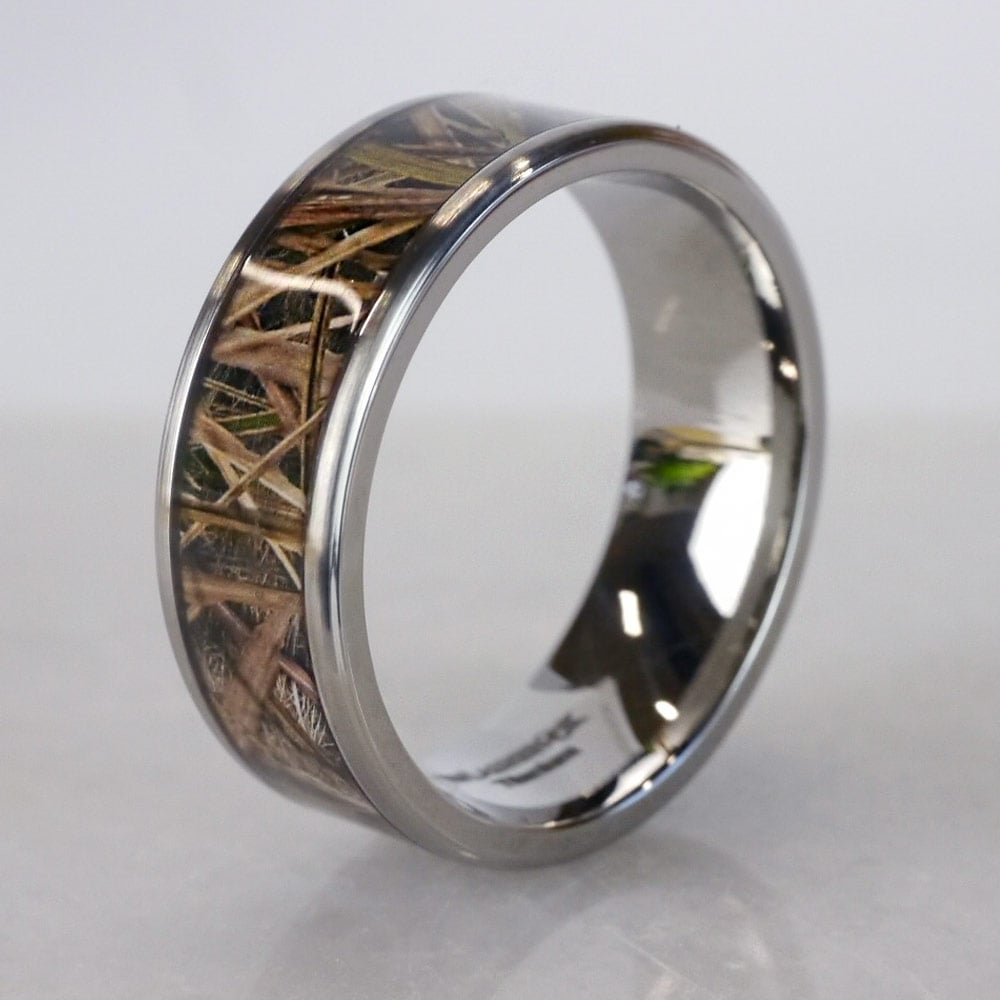 MossyOak SG Blades Inlay Men's Wedding Ring in Titanium (8mm) | 04