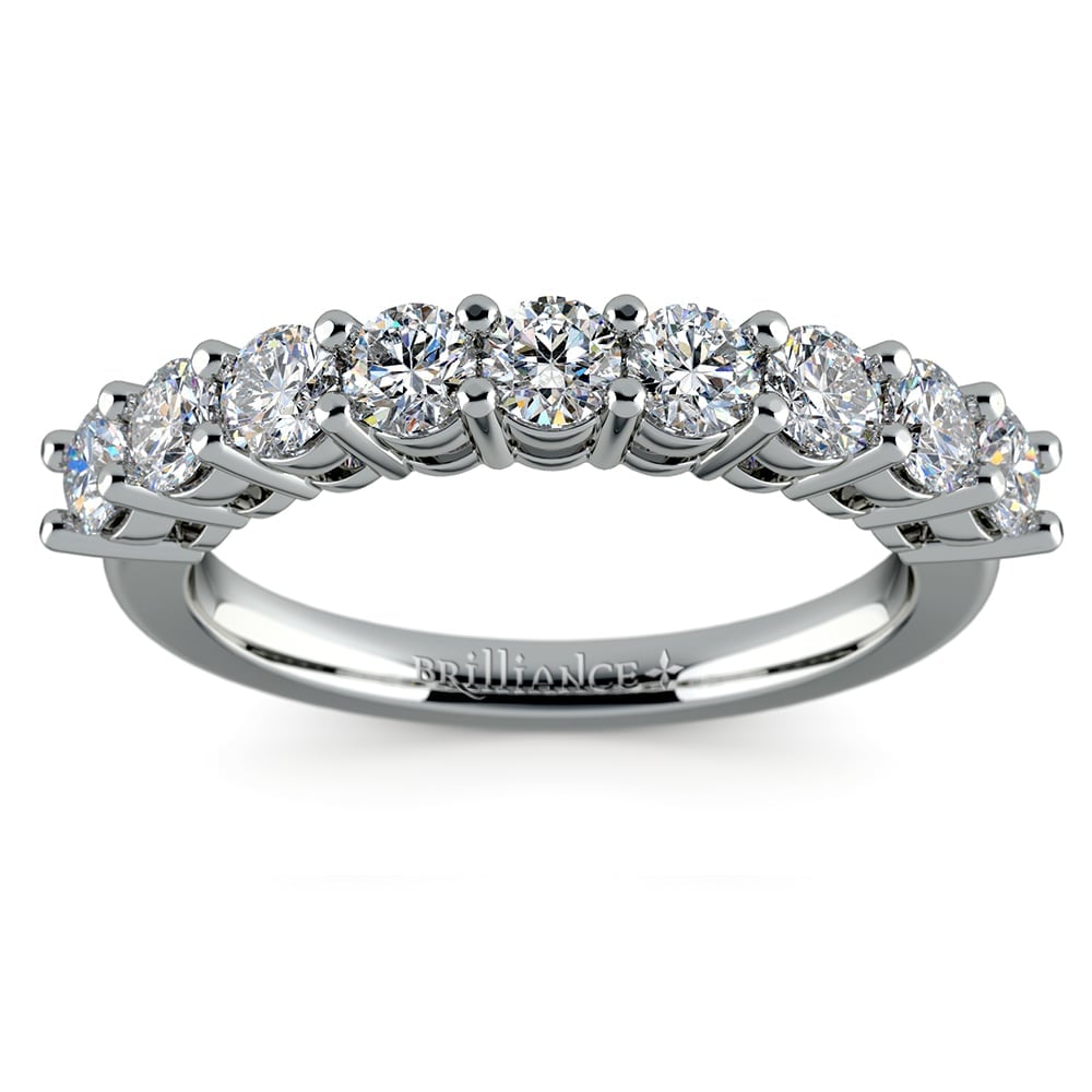 Nine Stone Diamond Wedding Ring In Platinum (1 Ctw) | 02