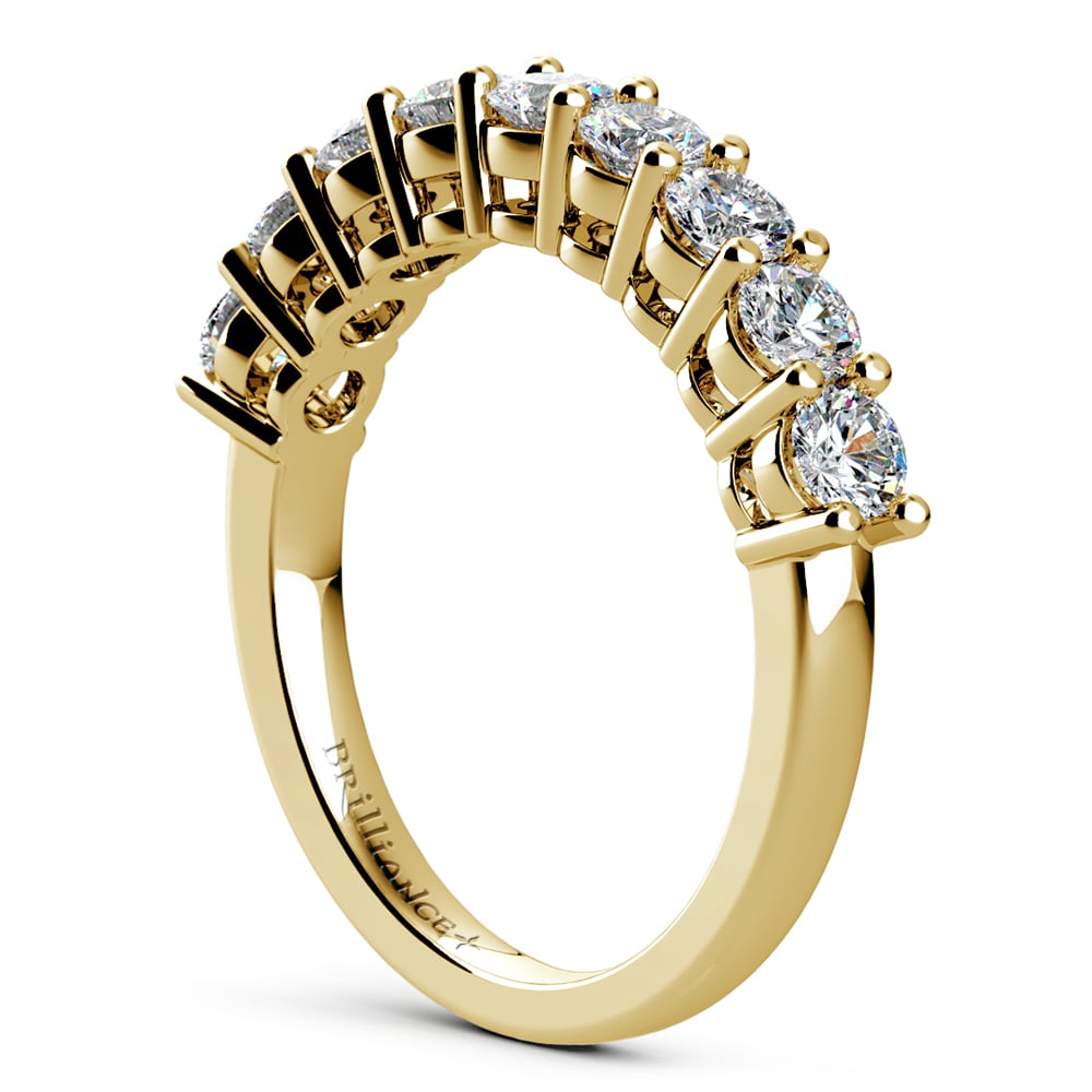 Nine Stone Diamond Wedding Ring In Yellow Gold (1 Ctw) | 04