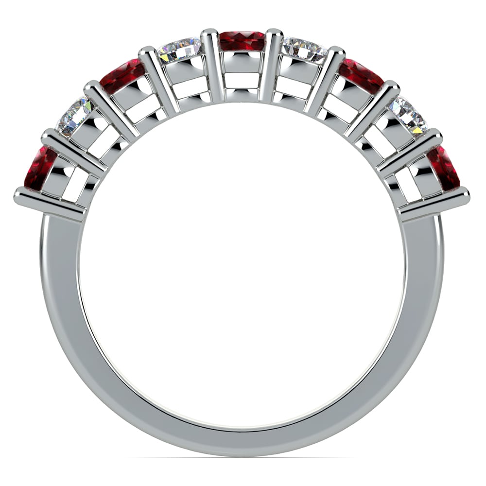 Nine Stone Platinum Ruby And Diamond Ring | 03
