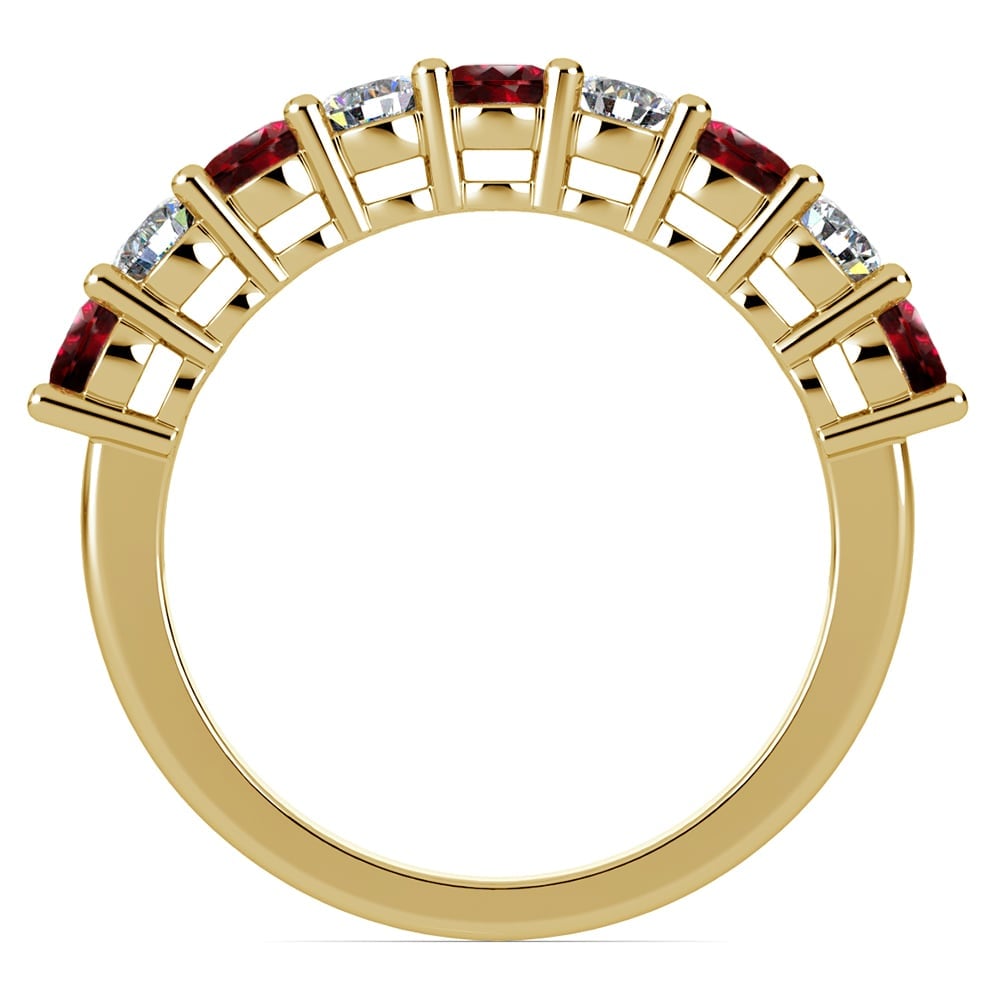 Nine Stone Gold Diamond And Ruby Ring | 03
