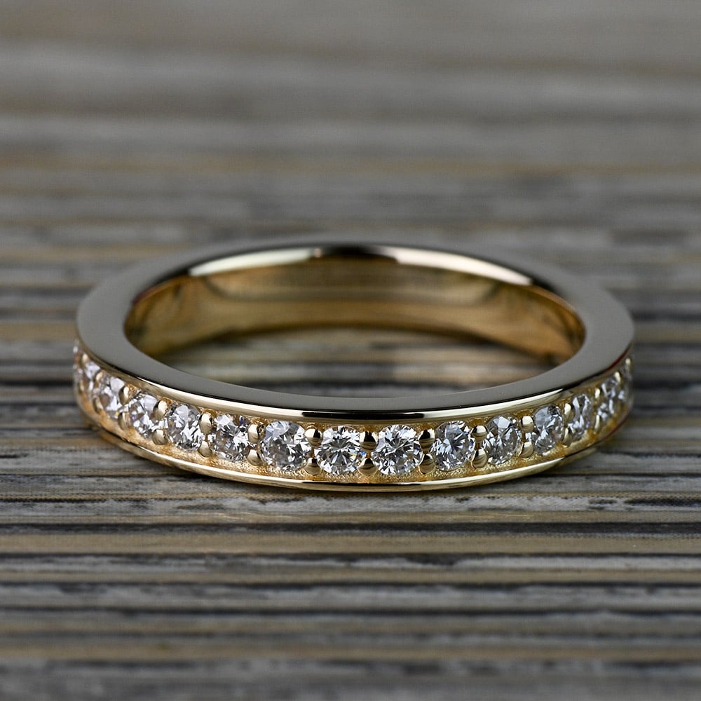 Scintillating 1 Ctw Yellow Gold Pave Diamond Eternity Ring | Thumbnail 05