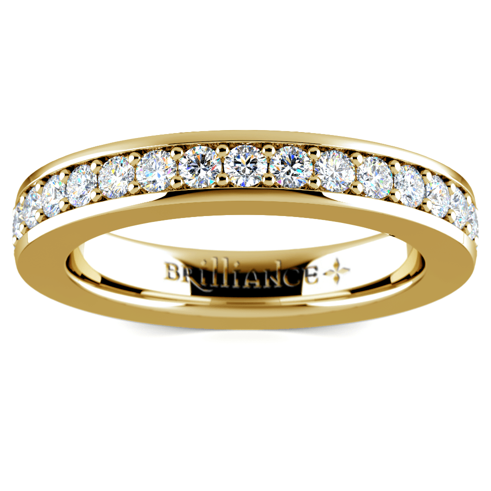 Scintillating 1 Ctw Yellow Gold Pave Diamond Eternity Ring | Thumbnail 02