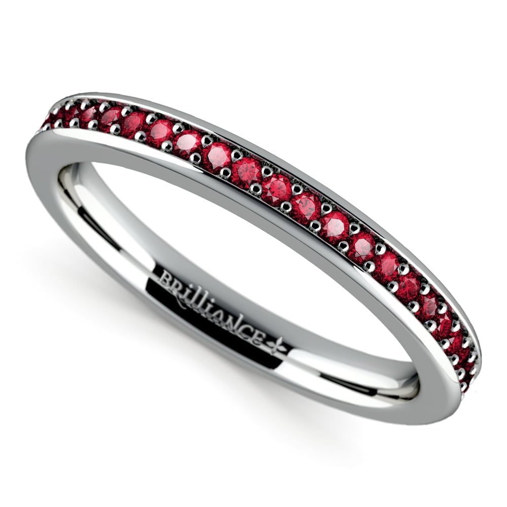 Pave Ruby Ring In Platinum (1/3 Ctw) | Zoom