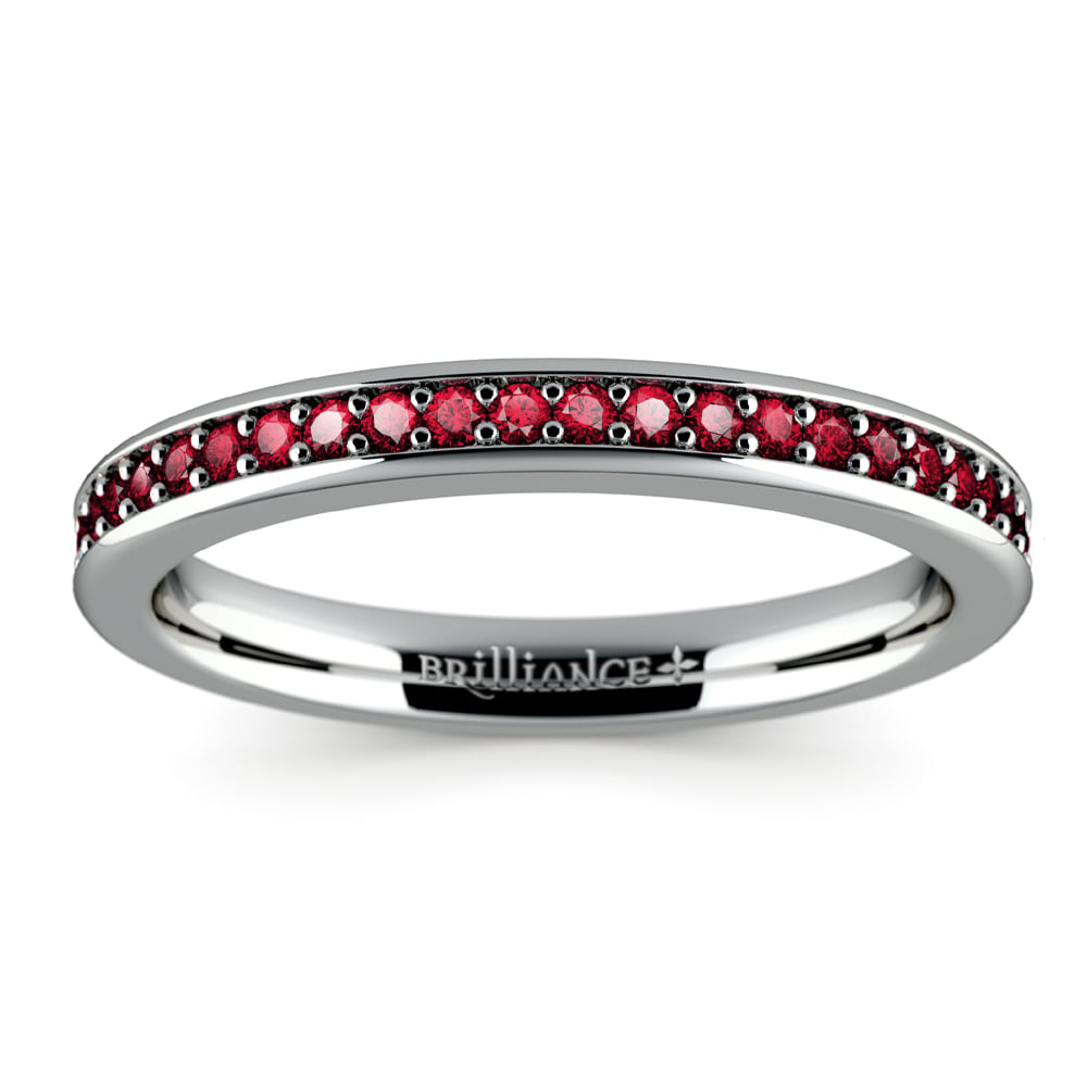 Pave Ruby Ring In Platinum (1/3 Ctw) | 02
