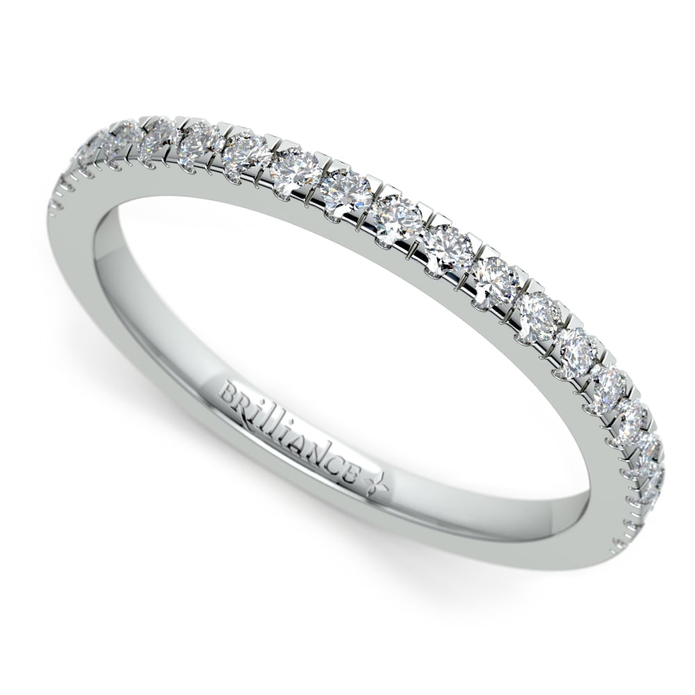 Petite Pave Diamond Wedding Ring In Palladium (1/4 Ctw) | Zoom