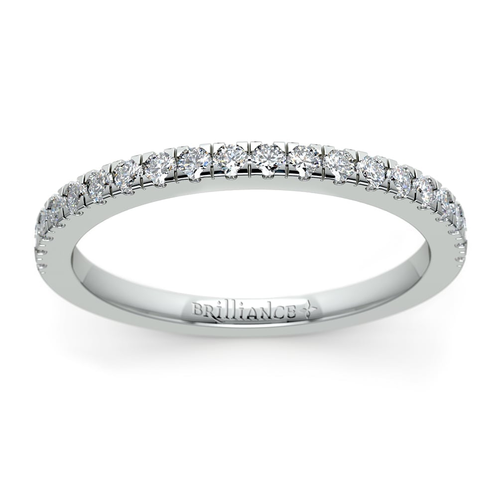 Petite Pave Diamond Wedding Ring In Palladium (1/4 Ctw) | Thumbnail 02