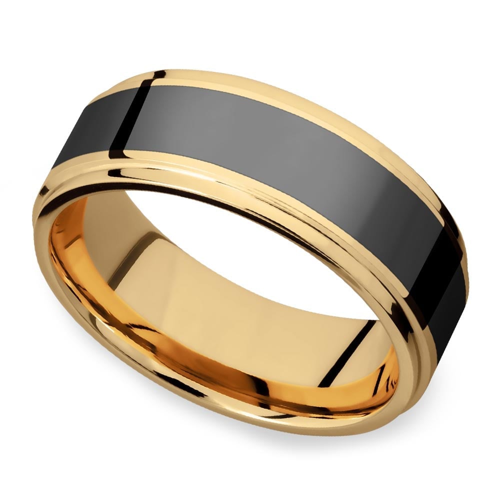 Gold Elysium Ring With Step Edge - Poseidon | 01
