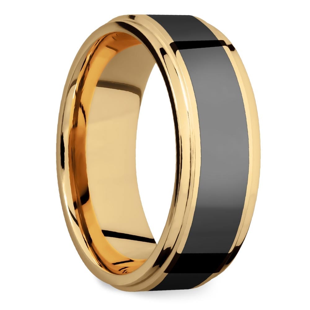 Gold Elysium Ring With Step Edge - Poseidon | 02