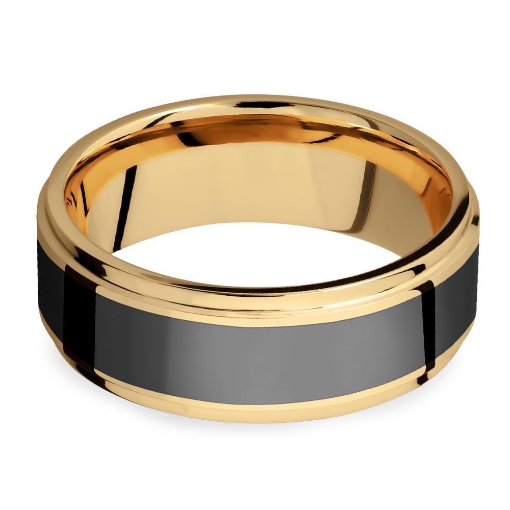 Gold Elysium Ring With Step Edge - Poseidon | 03