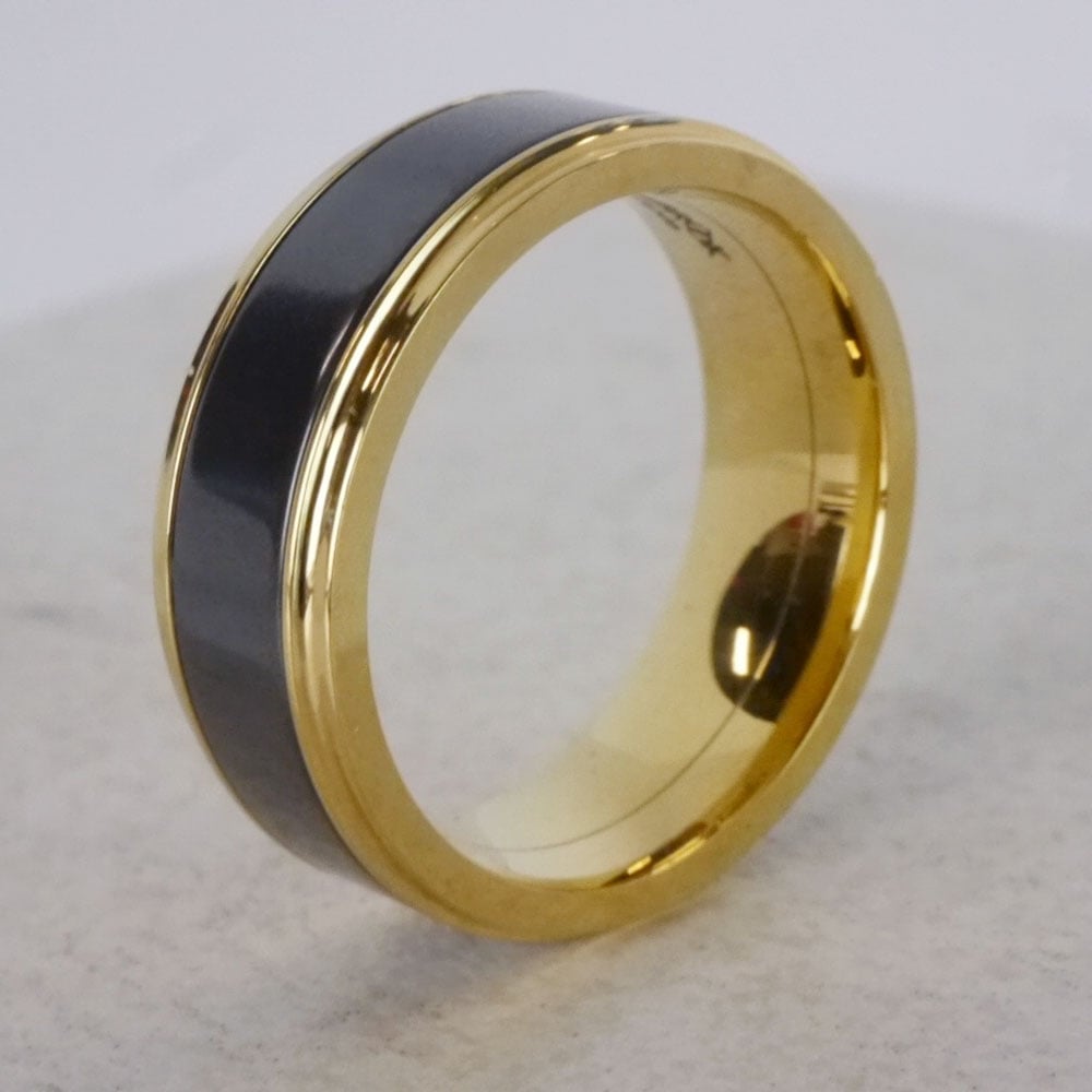 Gold Elysium Ring With Step Edge - Poseidon | 05
