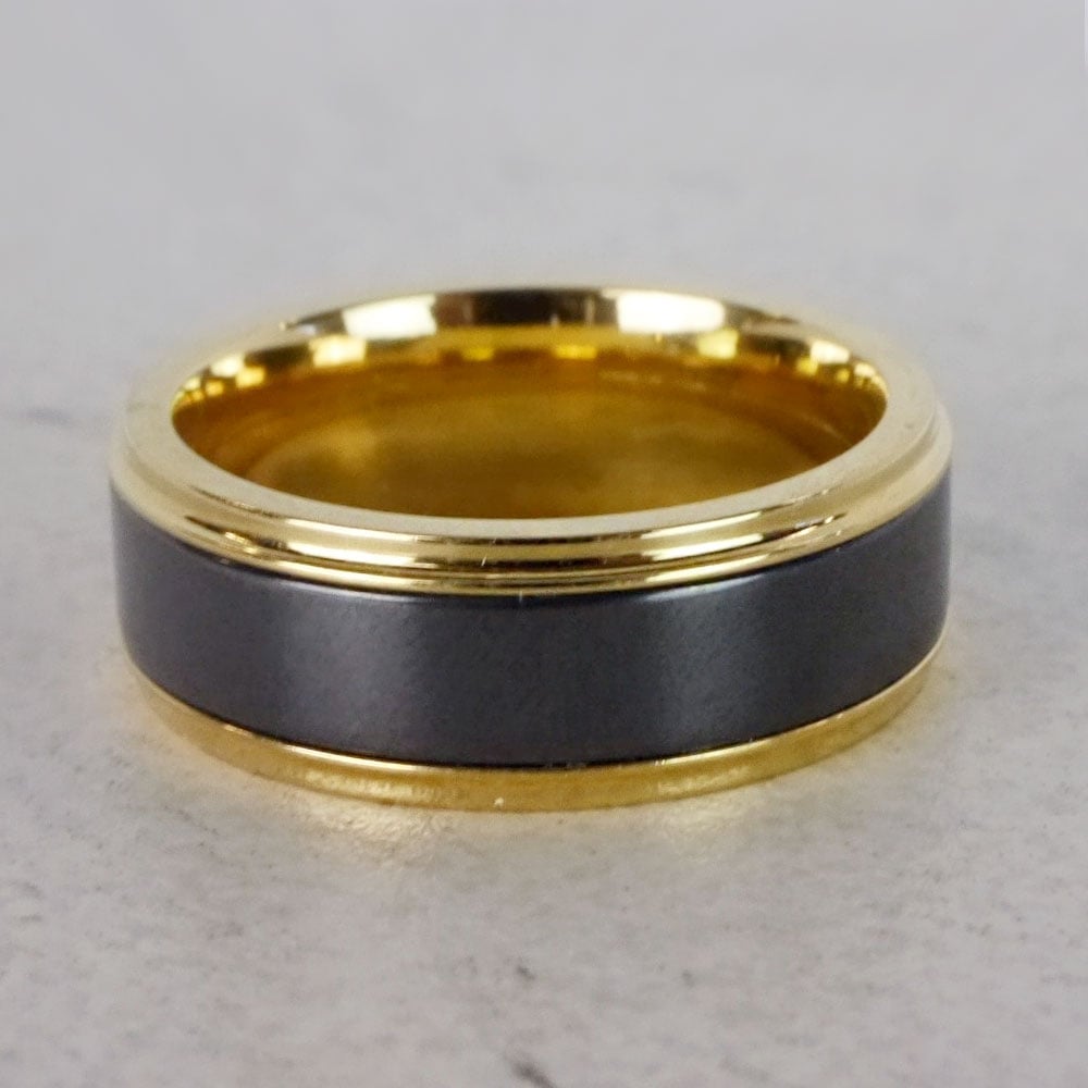 Gold Elysium Ring With Step Edge - Poseidon | 04