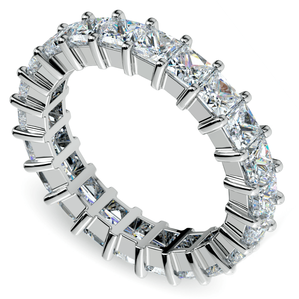 Platinum Princess Cut Eternity Ring (3 3/4 Diamond Ctw) | Zoom
