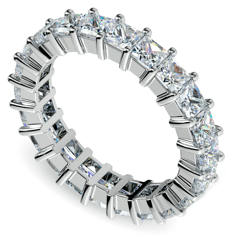 White Gold Princess Cut Eternity Ring (3 3/4 Diamond Ctw) | 01