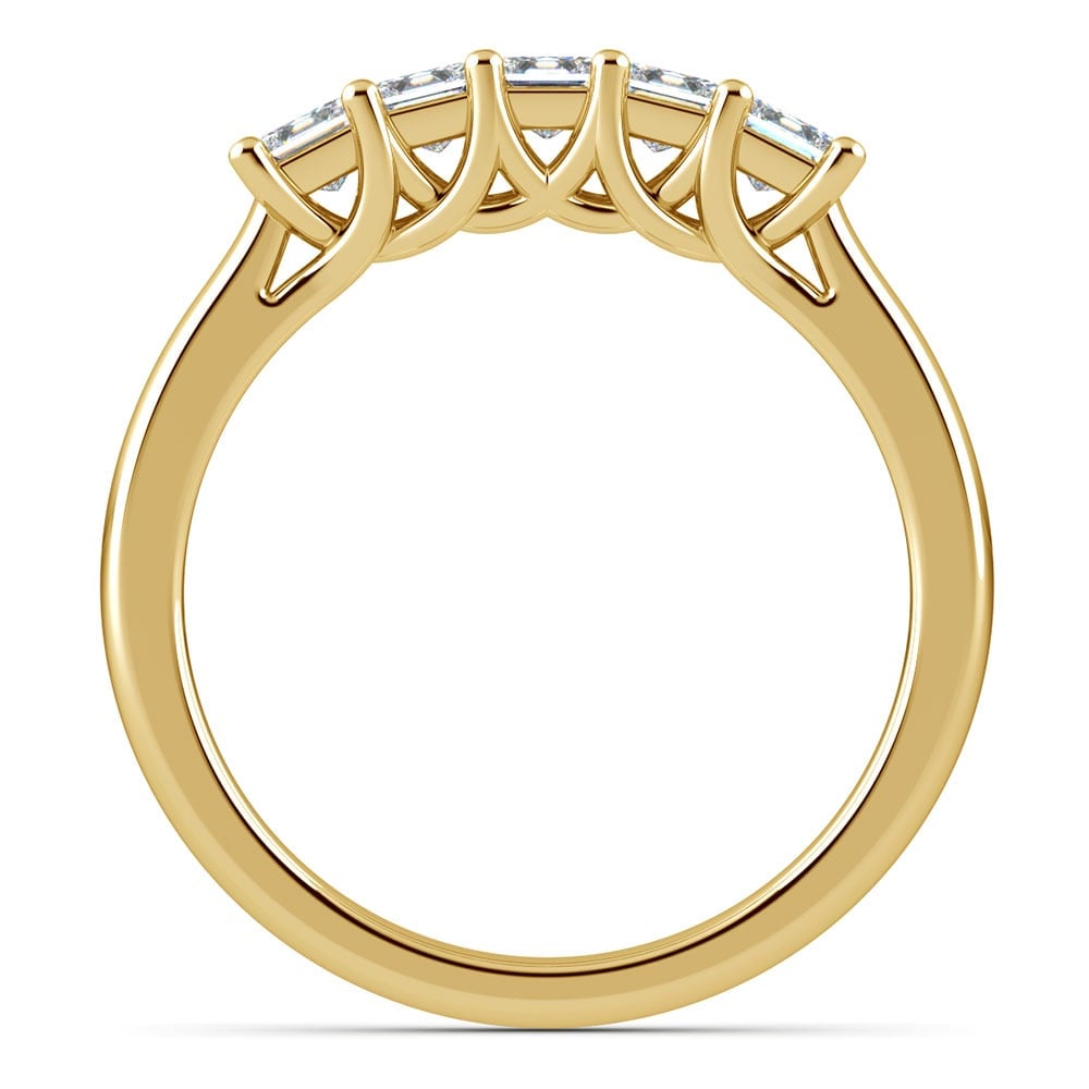 Princess Trellis Diamond Wedding Ring in Yellow Gold (3/4 ctw) | Thumbnail 03