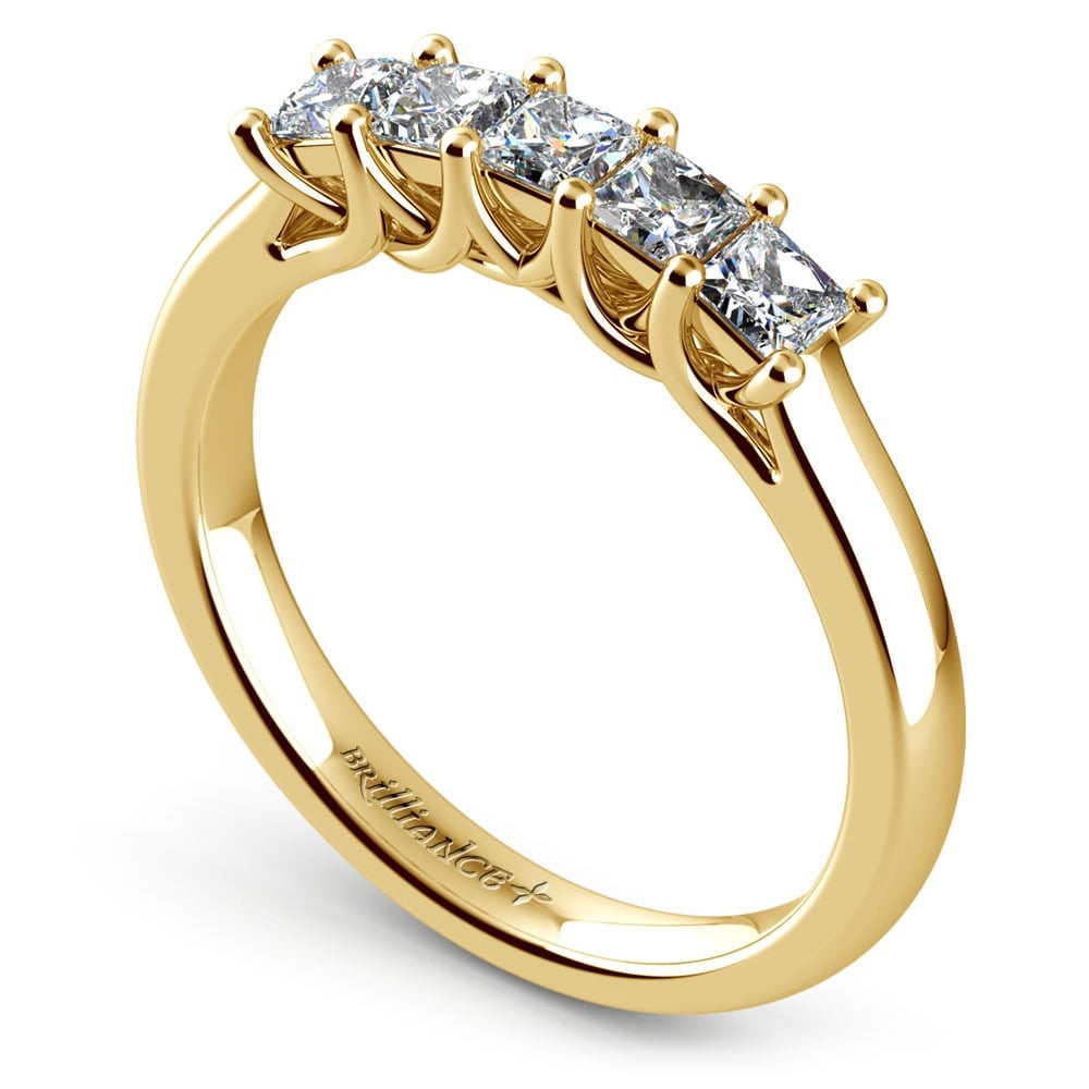 Princess Trellis Diamond Wedding Ring in Yellow Gold (3/4 ctw) | 04