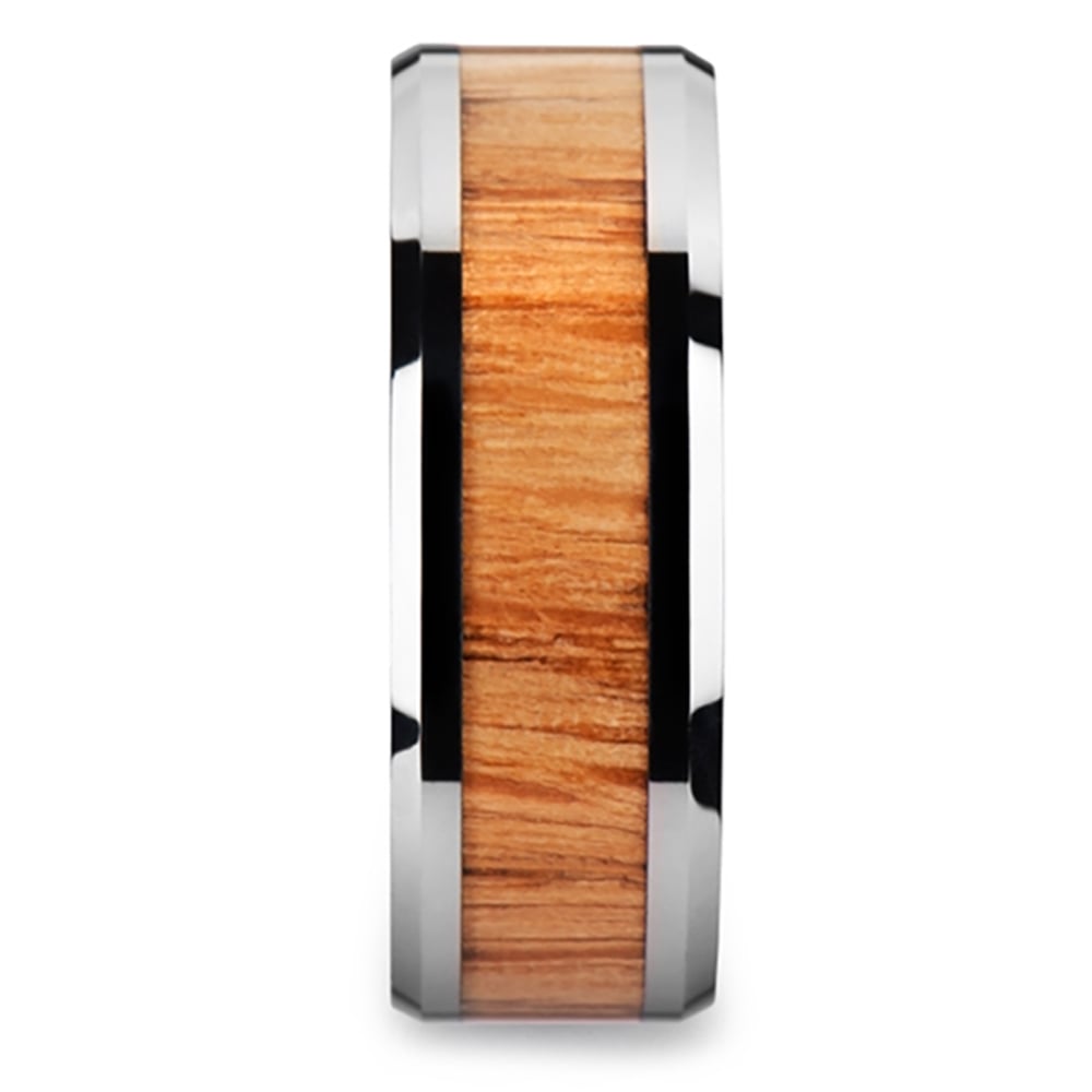 Mens Oak Wood Inlay Wedding Ring In Tungsten - The Timber (8mm) | 03