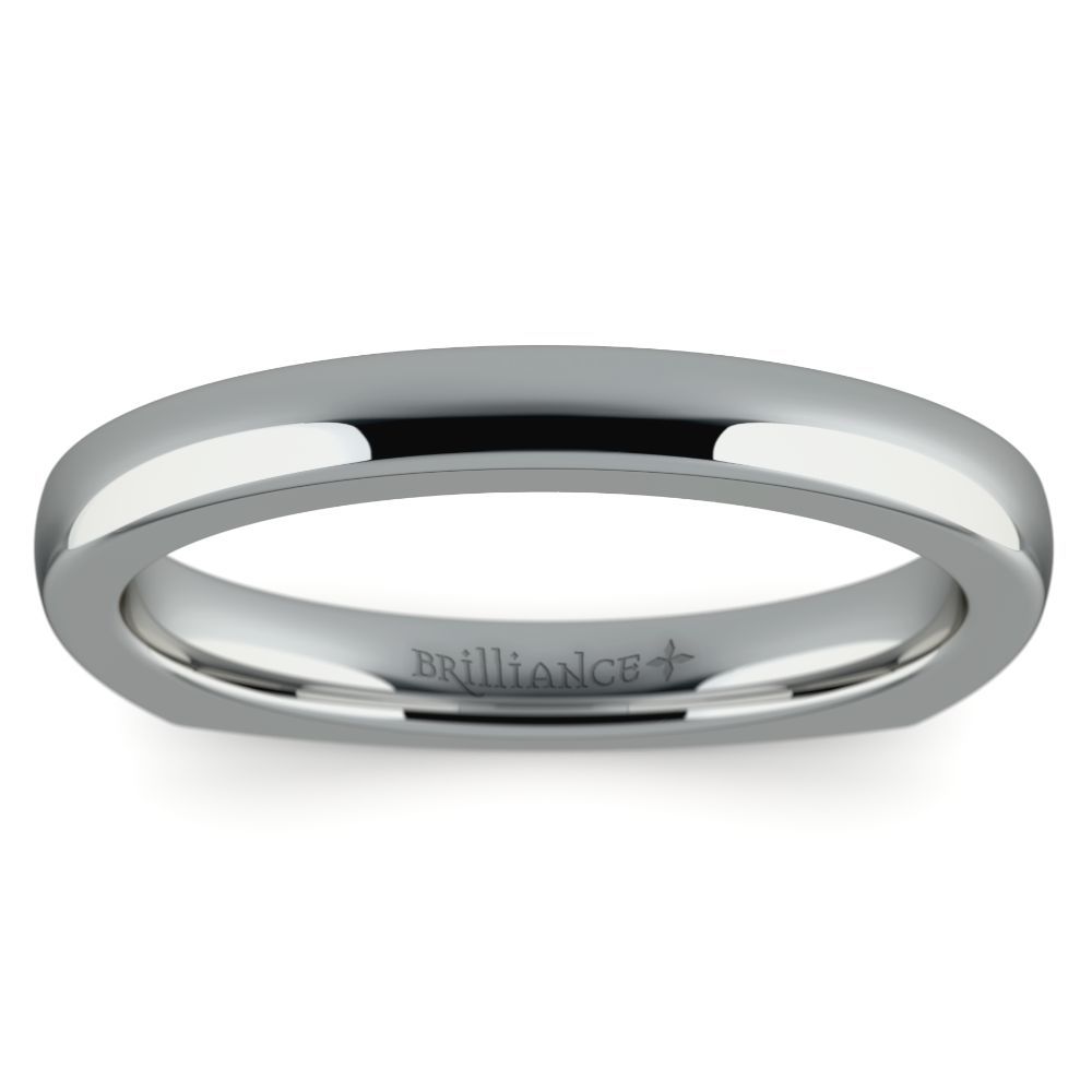 Rocker (European) Wedding Ring in White Gold (2.5mm) | 01
