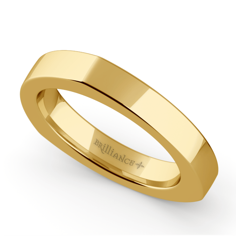 Rocker Shank Wedding Ring In Gold (3.5 Mm) | Zoom
