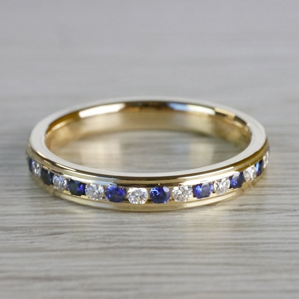 Diamond & Sapphire Eternity Ring in Yellow Gold | 03