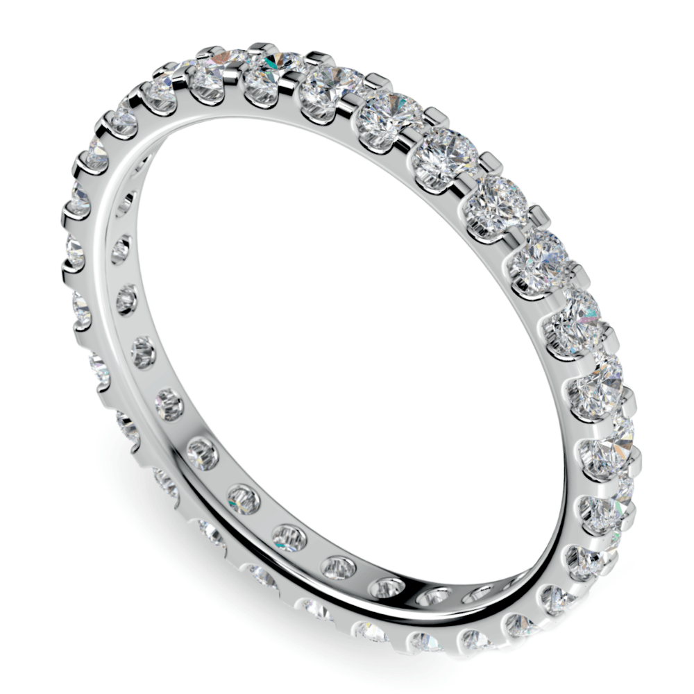 One Carat Platinum Scalloped Diamond Eternity Ring  | Zoom