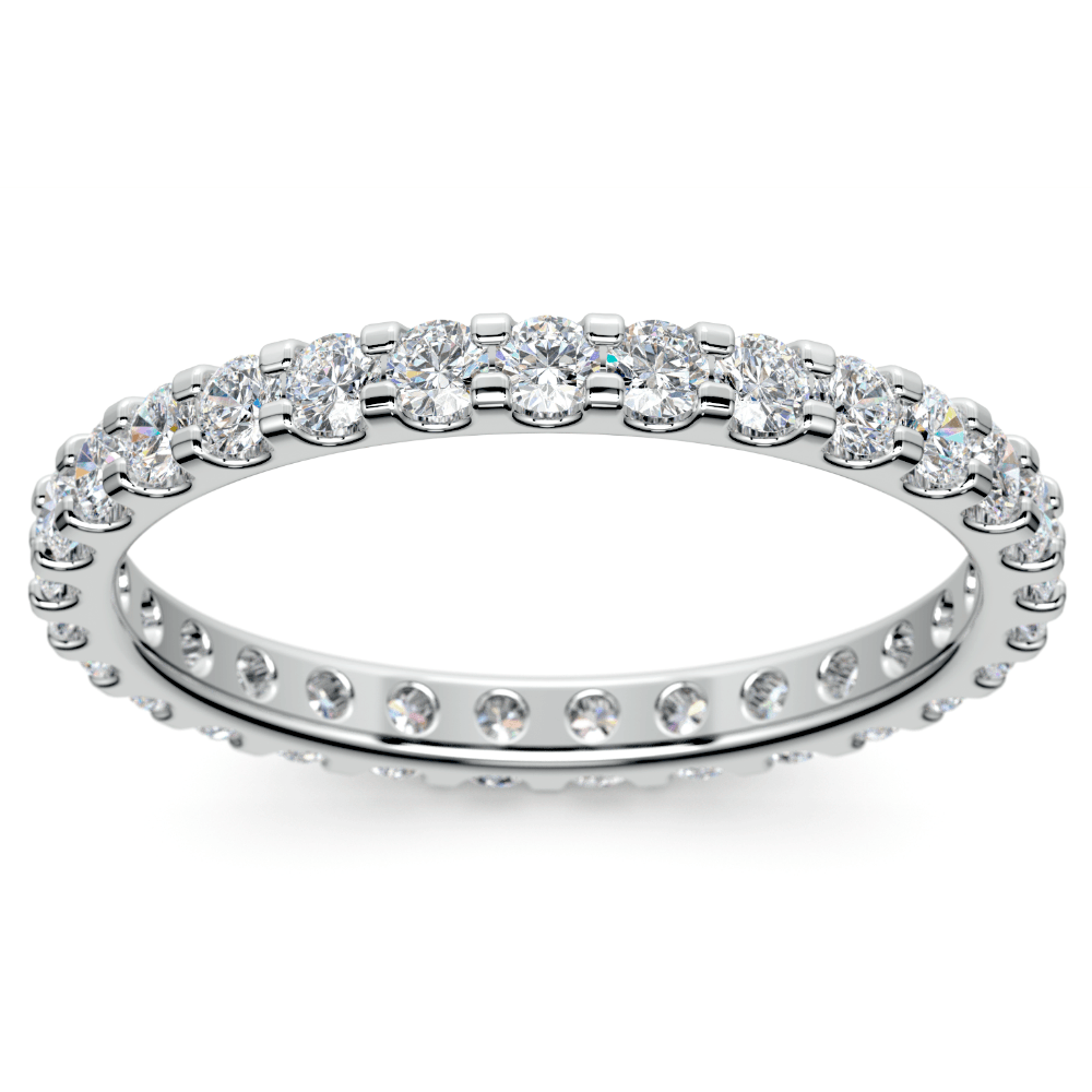 One Carat Platinum Scalloped Diamond Eternity Ring  | Thumbnail 02