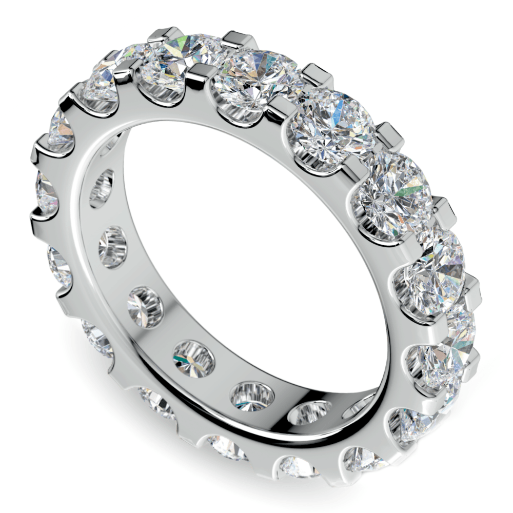 Four Carat Round Diamond Eternity Ring In Platinum | Zoom