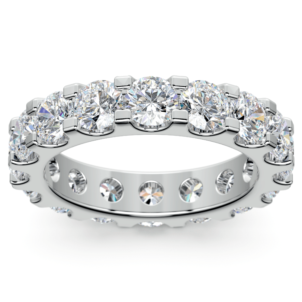 Four Carat Round Diamond Eternity Ring In Platinum | Thumbnail 02