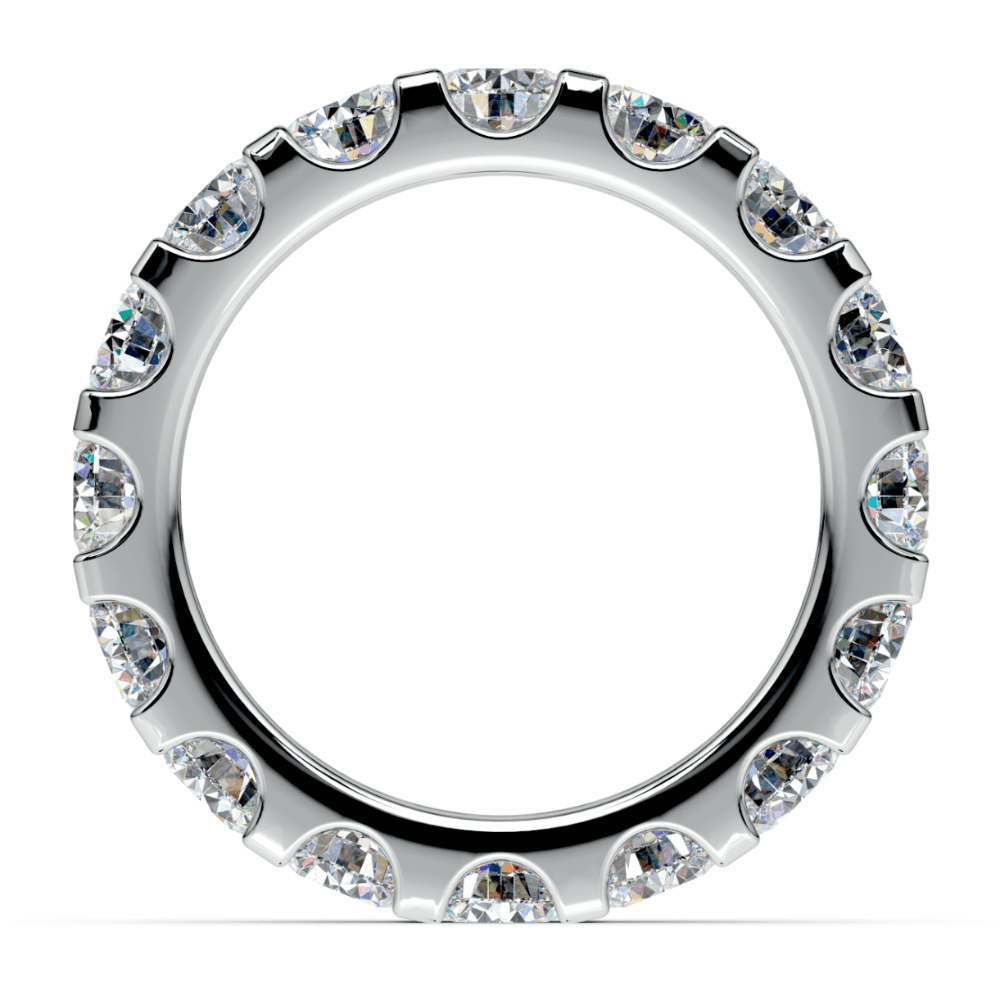 Four Carat Round Scallop Diamond Eternity Ring In White Gold | 03
