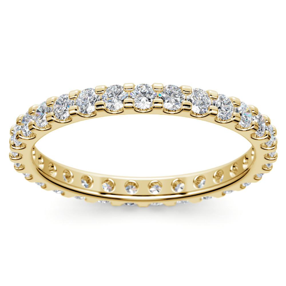 One Carat Yellow Gold Scalloped Diamond Eternity Ring  | 02