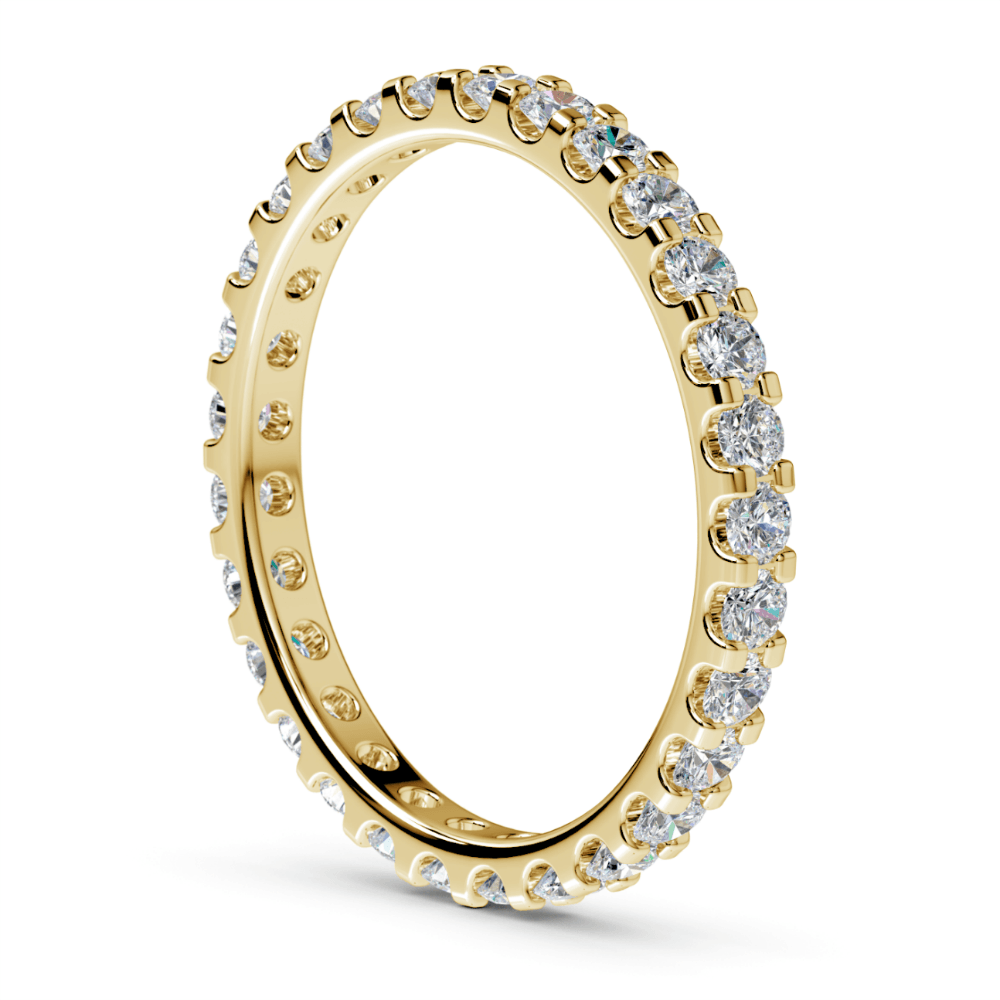 One Carat Yellow Gold Scalloped Diamond Eternity Ring  | Thumbnail 04