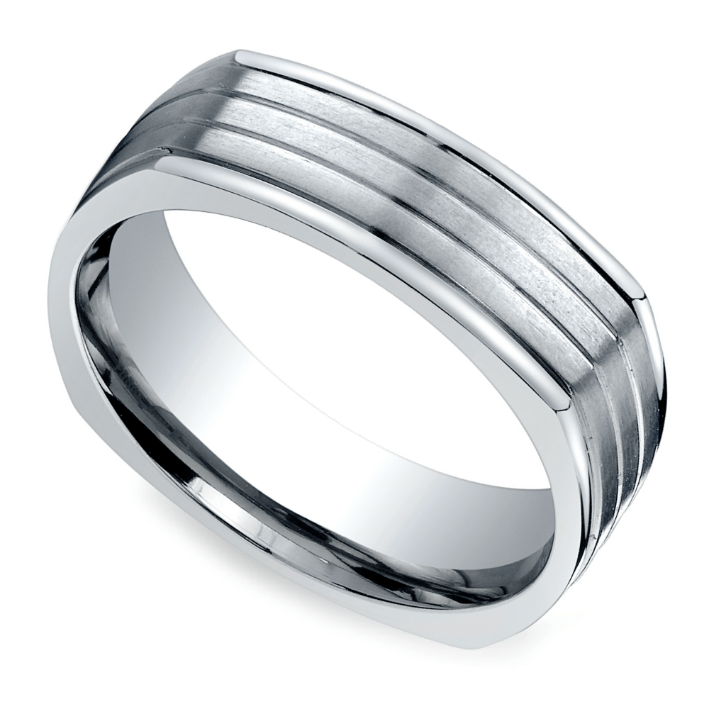 Hex Nut Wedding Ring For Men In Titanium | 01
