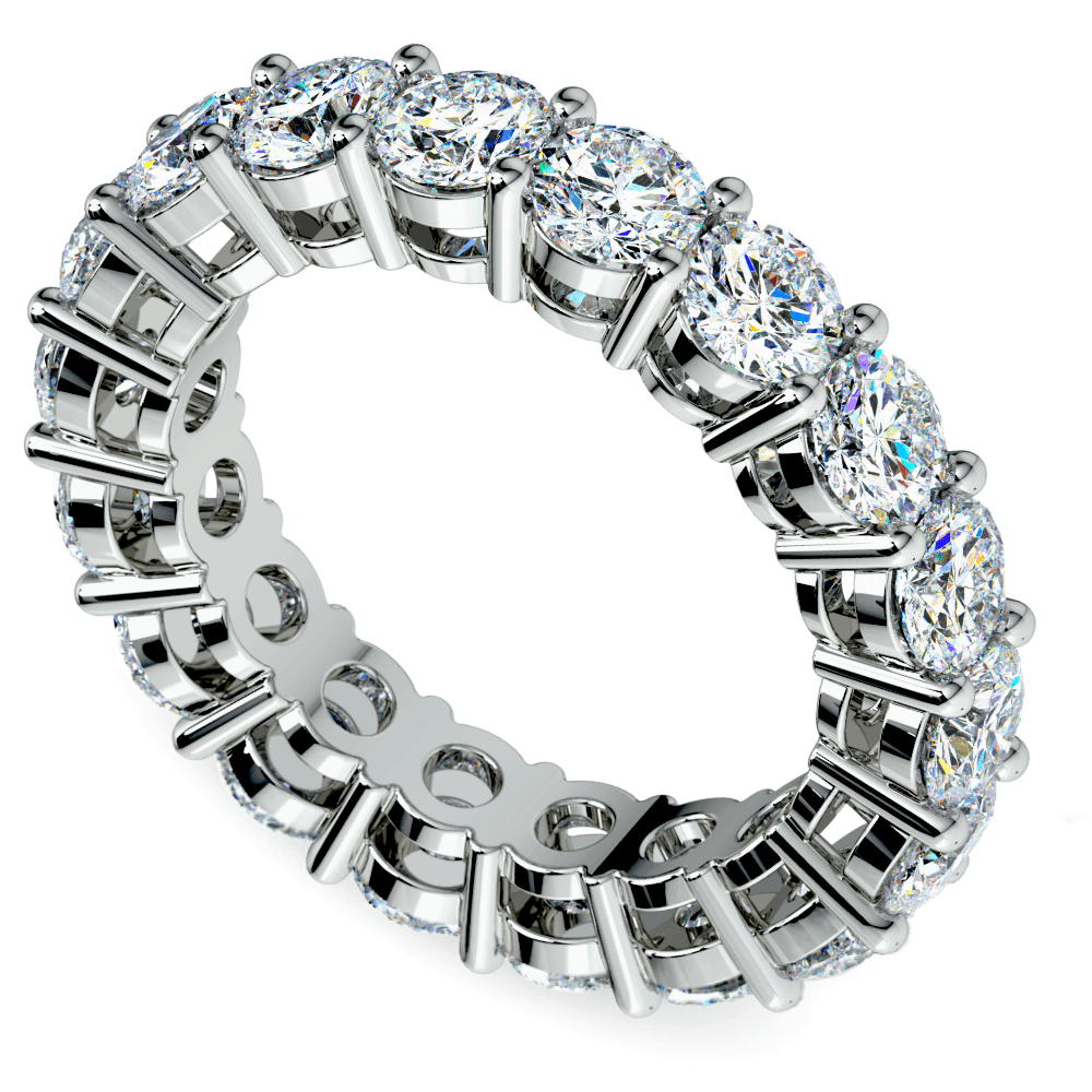 5 Ctw Platinum Round Cut Diamond Eternity Ring | Zoom