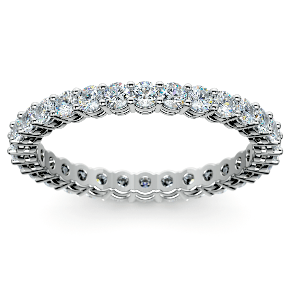 1 Carat Open Gallery Diamond Eternity Band In White Gold | 02