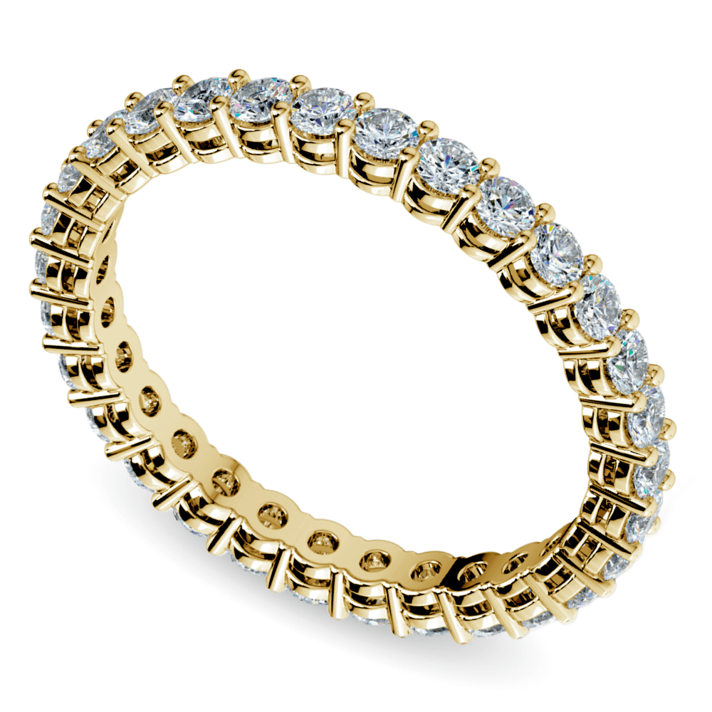 1 Carat Open Gallery Diamond Eternity Band In Yellow Gold | 01