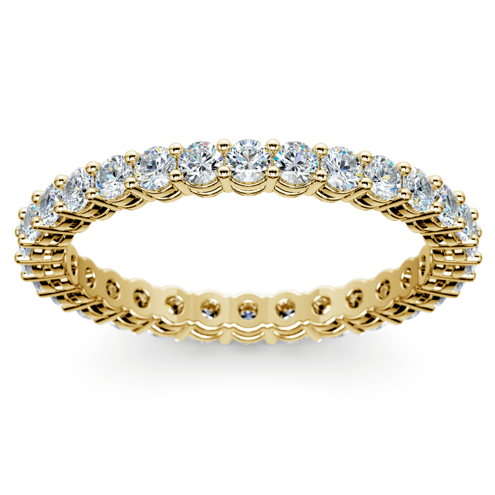 1 Carat Open Gallery Diamond Eternity Band In Yellow Gold | 02