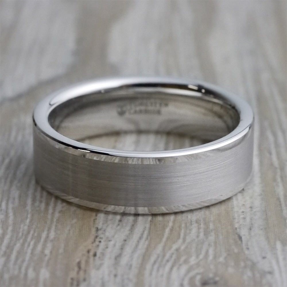 6mm Mens Wedding Band In Brushed Tungsten | 05
