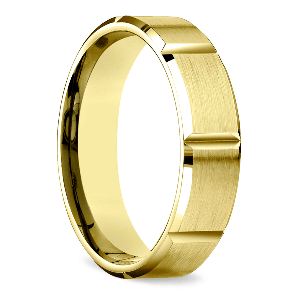 Benchmark Mens Wedding Ring In Yellow Gold | 02