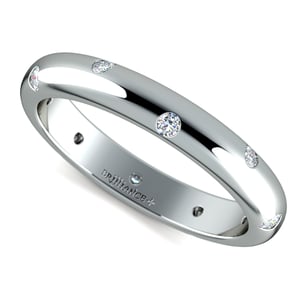 Inset Diamond Wedding Ring in Platinum (3mm)