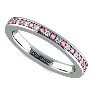 Pink Sapphire And Diamond Eternity Ring In White Gold