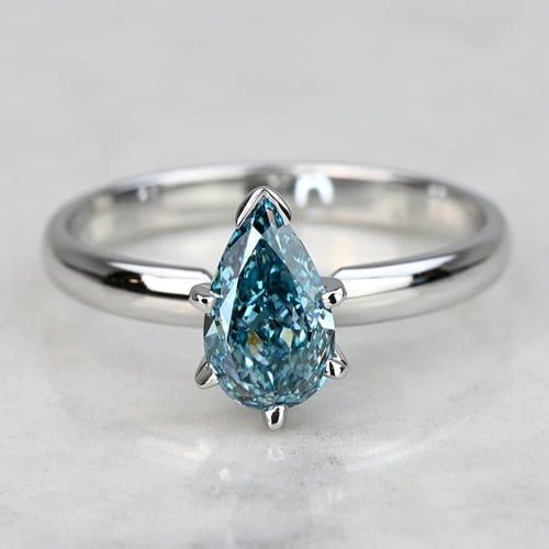 1 Carat Emerald Cut Diamond Ring In 14K White Gold