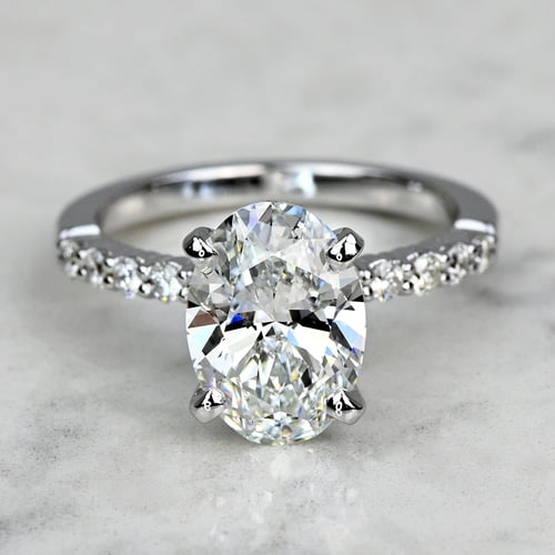 2.83 Carat Round Trellis Diamond Engagement Ring