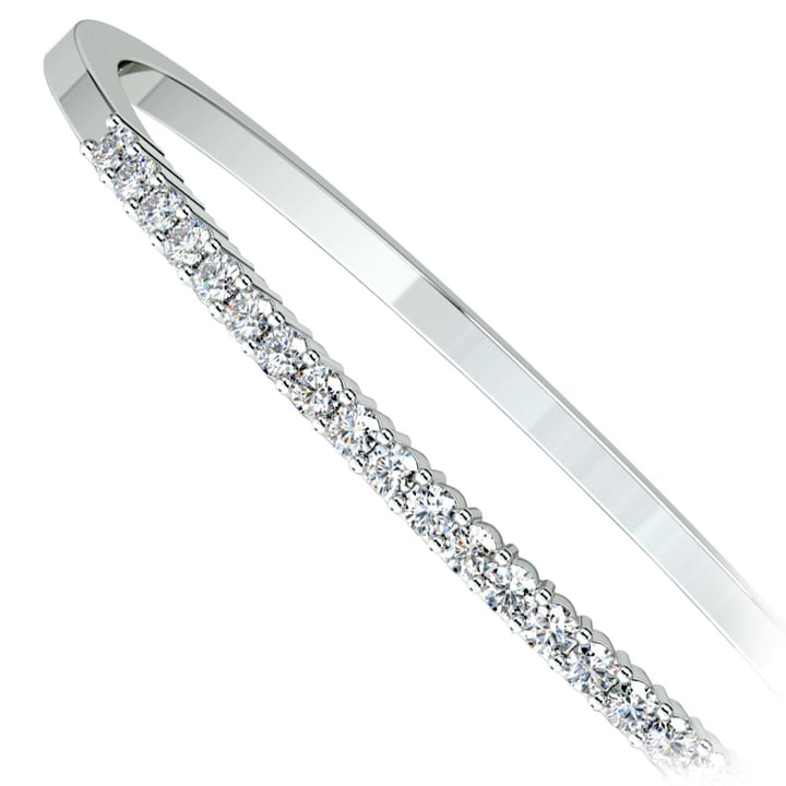 Half Eternity Diamond Bracelet Bangle In White Gold (1 Ctw) | Thumbnail 02