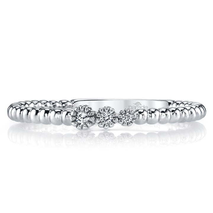 Beaded Diamond Wedding Band In White Gold By Parade | 01