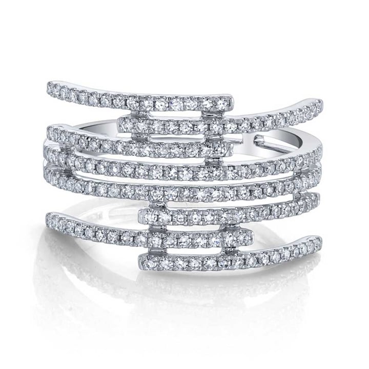 Fashion Multi Row Diamond Ring In White Gold By Parade | 02