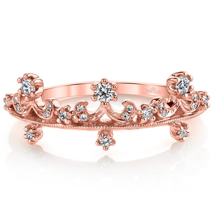 Crown Princess Wedding Ring With Diamonds In Rose Gold | 02