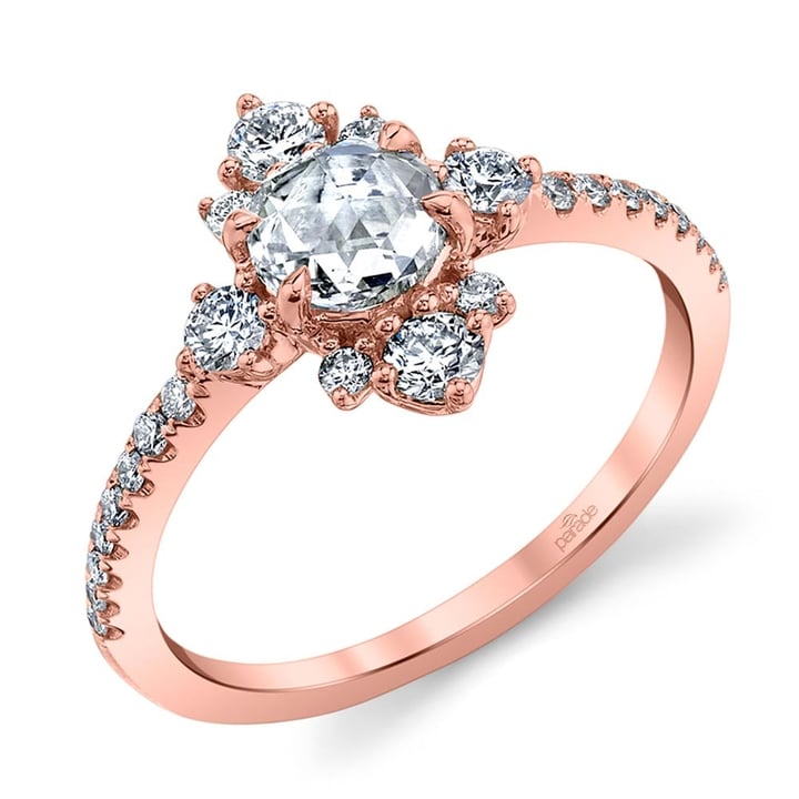 Illuminated Pave Halo Diamond Ring in Rose Gold by Parade | 01