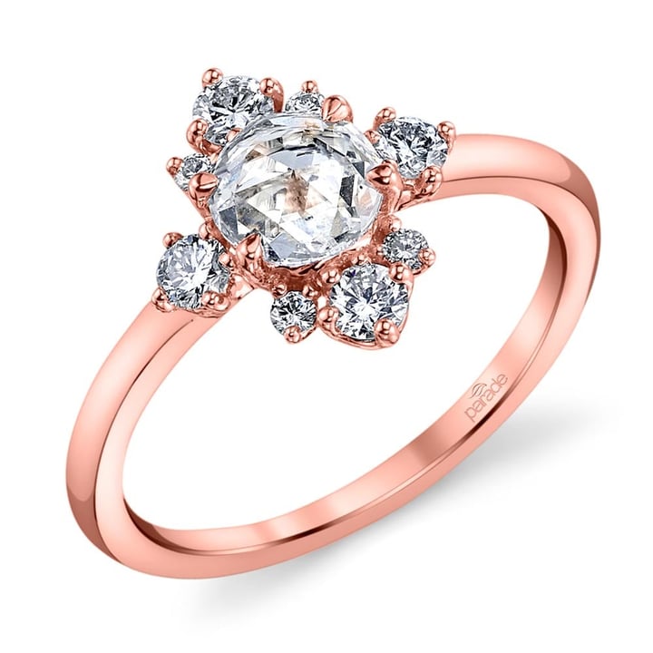 Fancy Illuminated Halo Diamond Ring in Rose Gold by Parade | 01
