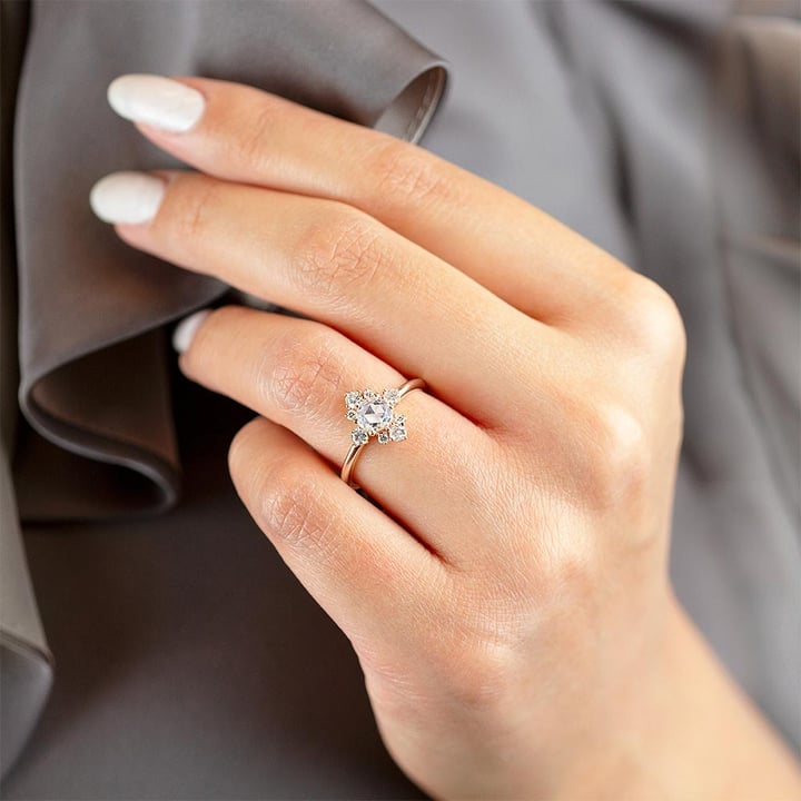 Fancy Illuminated Halo Diamond Ring in Rose Gold by Parade | Thumbnail 03